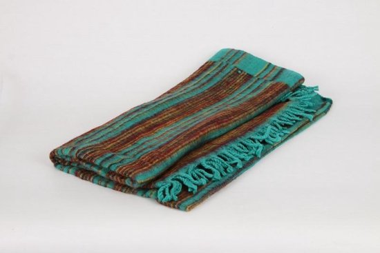 Om Namaste Meditatiedeken Omslagdoek Grote Sjaal Dekentje Plaid Woondeken - Mintgroen - 40 van Decostof