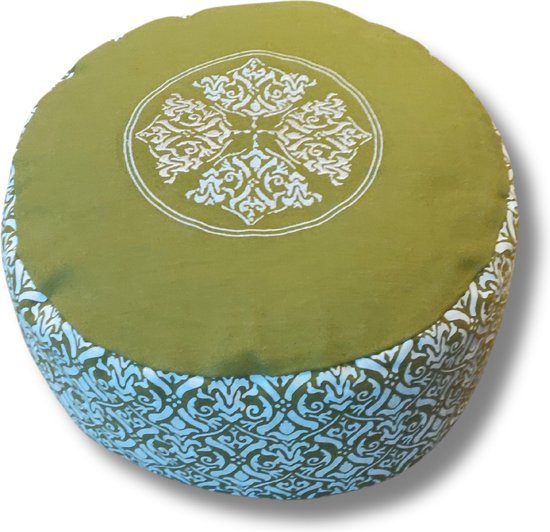 Om Namaste Meditatiekussen Design Groen XL | Groen en Wit van Merkloos