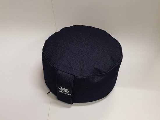 Om Namaste Meditatiekussen Rond - Donkerblauw jeans - Spijkerstof - Zitkussen van Om Namaste