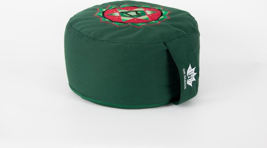 Om Namaste Ronde Meditatiekussen Chakra Collection - Groen 4e Chakra van Om Namaste
