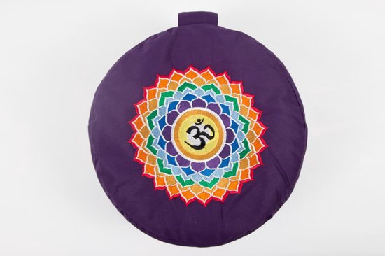 Om Namaste Ronde Meditatiekussen Chakra Collection - Paars 7e Chakra van Om Namaste