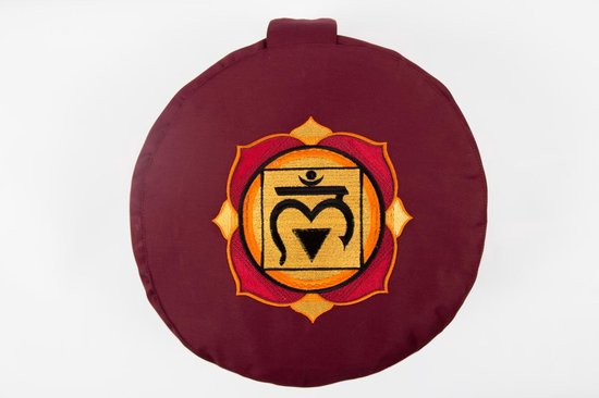 Om Namaste Ronde Meditatiekussen Chakra Collection - Rood 1e Chakra van Om Namaste