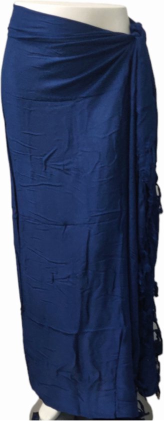 Om Namaste Sarong - 635 - Blauw effen van Merkloos