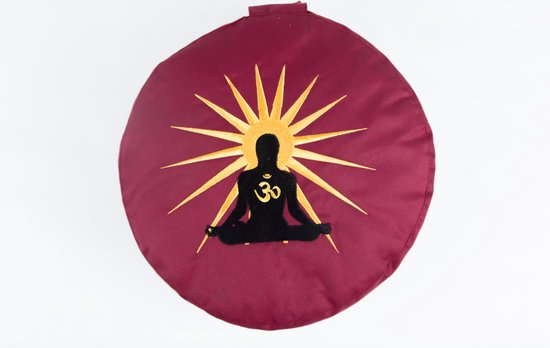 Om Namaste Symbolic Meditatiekussen Zitkussen - Rond - Yoga Rood van Om Namaste