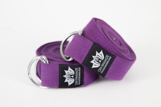 Om Namaste Yogariem - Paarse Riem voor Yoga van Om Namaste