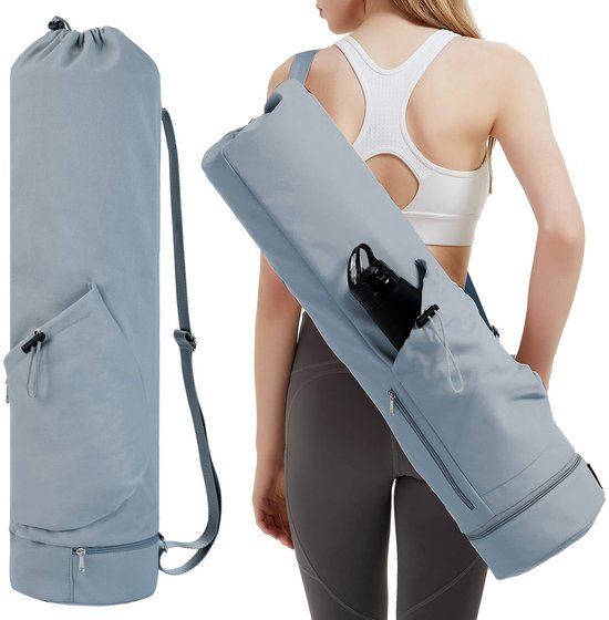 Omgoods - Grote Yoga Mat Tas met Verstelbare Draagriem - Inclusief Fleshouder en Wet Pocket van Omgoods