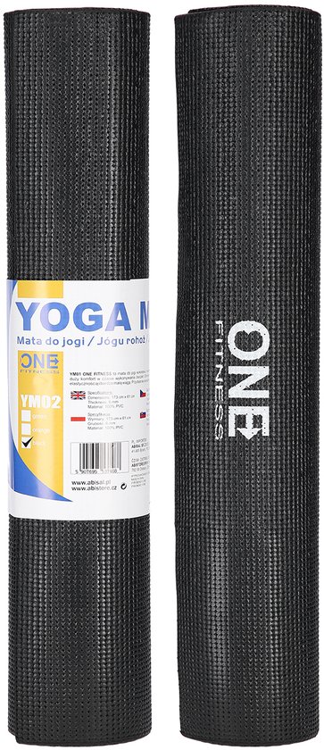 One Fitness Yoga Mat - Zwart - 6 mm van Merkloos