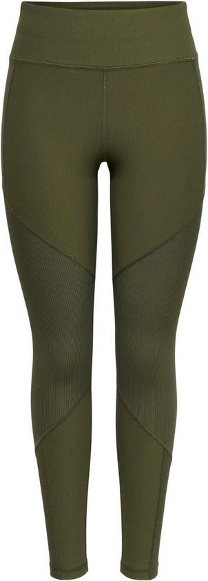 ONLY PLAY - Sportlegging - Ribbed - Dames - Groen - Maat S - van ONLY PLAY