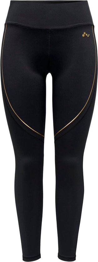 ONPJAM TOMO - SPORT - LEGGING - ZAKKEN - GOUDEN STREEP - ZWART - REFLECTEREND - DAMES - MAAT XS - van ONLY PLAY