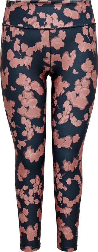 ONPRYA-1-ELLE - LEGGING - SPORT - DAMES - CURVY - GRIJS/BLAUW-ROSE - DAMES - MAAT 44/46 - van ONLY PLAY