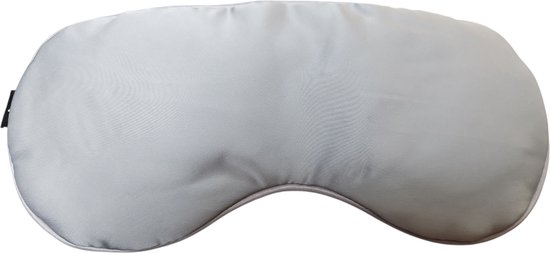 Oogkussen lavendel biologisch Licht Grijs/wit - 22x10 Satijn (met Elastiek en wasbare hoes) van Merkloos