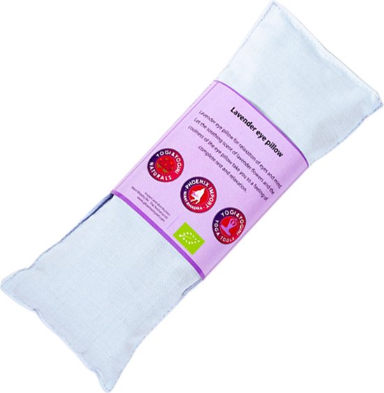 Oogkussen lavendel biologisch lichtblauw - 22x8 - 140 - Katoen - Licht blauw - L van Relaxdays