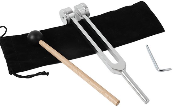 Oorreinigingstool oorvibratie - stemvork 128 hz - stemvorken set - stemvorktherapie - stemvorkset - wordt geleverd met siliconenhamer, reparatietool en zwarte opbergtas van Merkloos