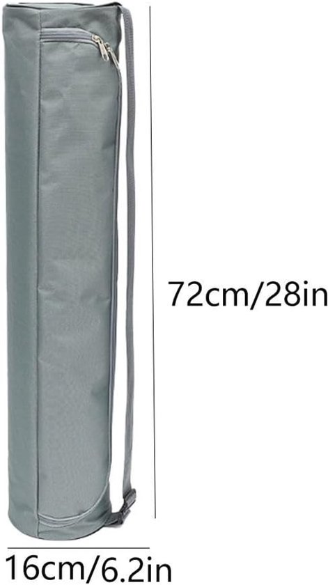 Opbergzak voor yogamat met verstelbare riem, waterdichte Oxford-stof drager voor reizen en sportschool (72x16x16cm, Grijs)