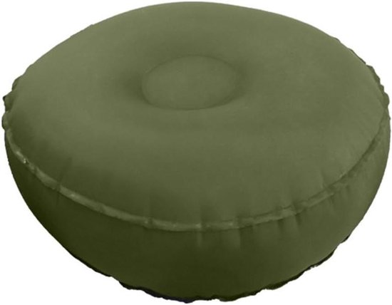 Opblaasbaar Yogakussen - Fitness Balanskussen - Reizen & Training - Snel Op- en Afpompen - 42x42x15 cm - Olijfgroen