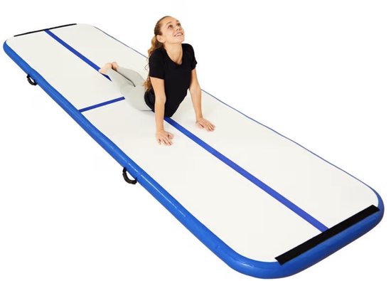 Opblaasbare AirTrack Gymnastiekmat 400 x 100 x 10 cm – Professionele Turnmat met Hoge Veerkracht & Antislip Oppervlak