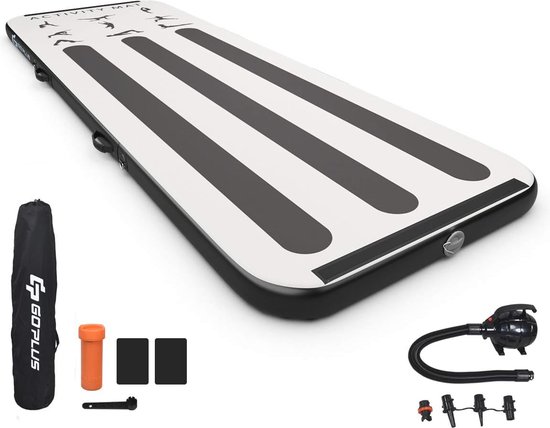 Opblaasbare gymmat 3/4,5 m met elektrische pomp – Turnmat voor gymnastiek, yoga en cheerleading van FeeldZio
