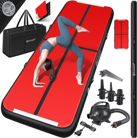 Opblaasbare Turnmat voor Fitness en Yoga - Inclusief Draagtas en Luchtpomp van Amezis