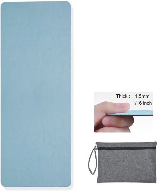 Opvouwbare 15 mm Antislip Travel Yoga Mat Cover Pad - Zweetabsorberend en Zachte - Lichtgewicht Workout Mat voor Yoga Pilates en Fitness Yogamat van Merkloos