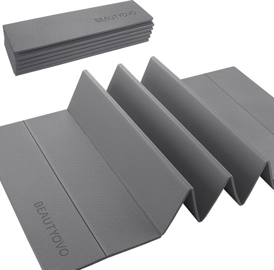 Opvouwbare Antislip Yogamat 8mm - Fitnessmat voor Thuis en Buiten, Groot 183x61cm van Merkloos