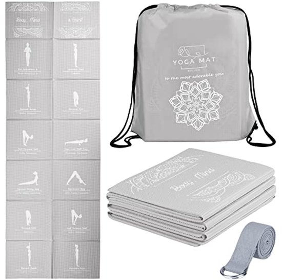 Opvouwbare antislip yogamat voor yoga, pilates en fitness van Merkloos