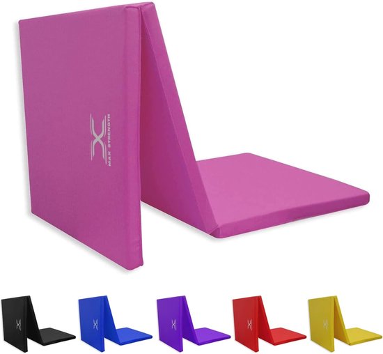 Opvouwbare Gymnastiekmat - 1,8m lang - Antislip - 5 cm Dikke Schuim - Zacht PU-leer - Draaggrepen - Voor Yoga en Pilates