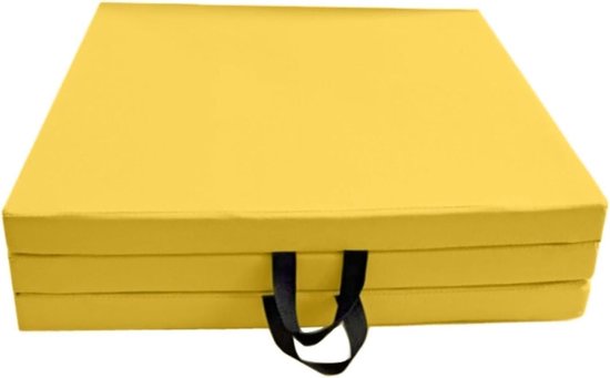 Opvouwbare Oefenmat - Yogamat Gymnastiekmat - Thuis Sporten - Antislip Kurk Materiaal - 180x60x5cm - Geel
