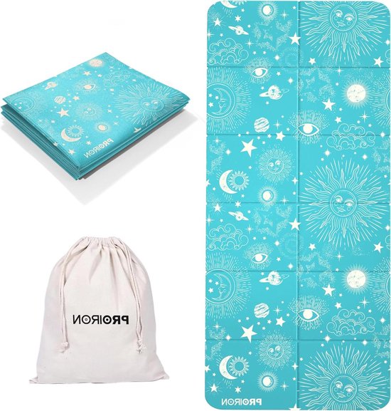 Opvouwbare reisyogamat - antislip en licht - 173 cm x 61 cm x 5 mm - groen Yogamat