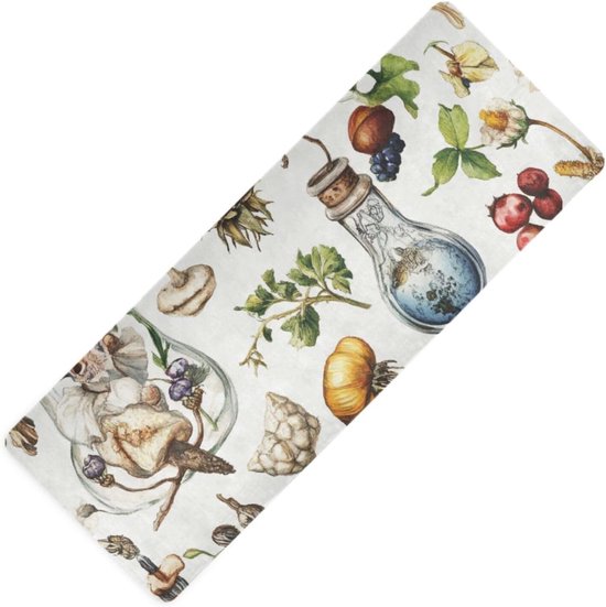 Opvouwbare Yoga Mat - Reis Mat - Thuis Sporten - Natuurlijk Rubber - 71x26 Inch - Bloem Print