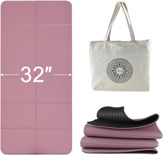 Opvouwbare yogamat 182,9 cm - Extra dik en breed voor yogareizen