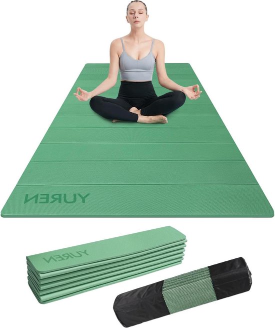 Opvouwbare Yogamat 183×80cm TPE 10mm Dik Antislip Fitnessmat met Netzak - Draagbaar en Opbergbaar