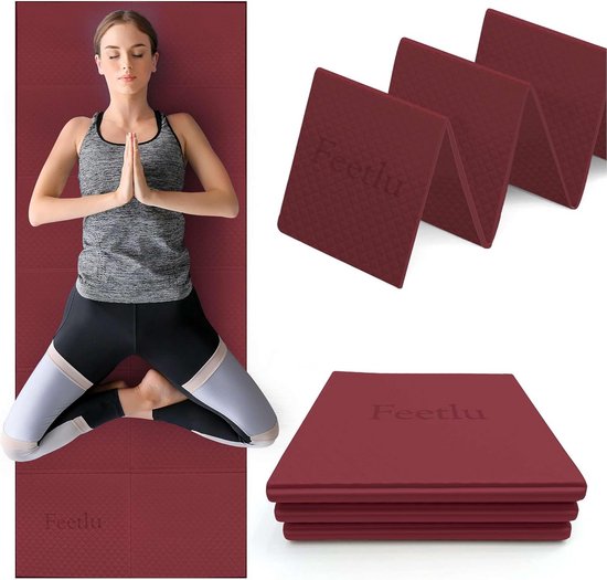 Opvouwbare yogamat - 6 mm dik, lichtgewicht en antislip voor yoga, pilates en thuistraining