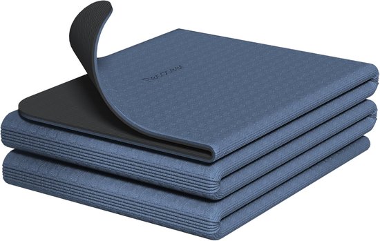 Opvouwbare Yogamat Antislip Fitnessmat – TPE Sportmat met Draagtas – 183 x 61 x 0,6 cm – Voor Yoga & Pilates