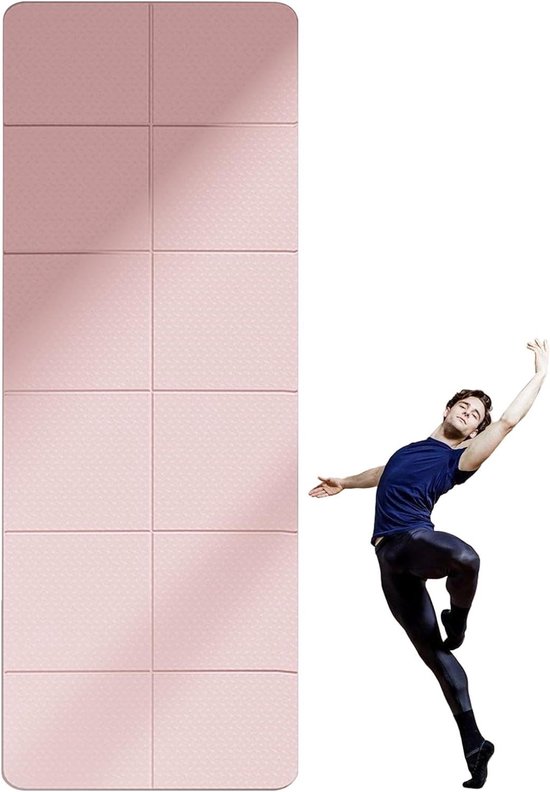 Opvouwbare Yogamat - Dunne Trainingsmat - Thuis Sporten - Lichtgewicht en Draagbaar - 182 x 61 cm - Roze