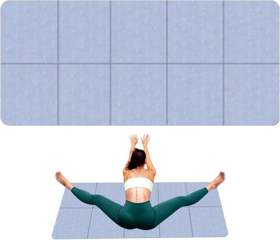 Opvouwbare Yogamat - Fitness Mat Reis - Thuis en Onderweg - Waterdicht Antislip - 183x61x0.6cm - Donkerblauw