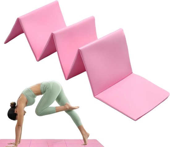 Opvouwbare Yogamat - Fitness Mat Rekoefeningen - Thuisgebruik en Reizen - Gestructureerde Antislip Onderlaag - 183 x 61 cm - Blauw