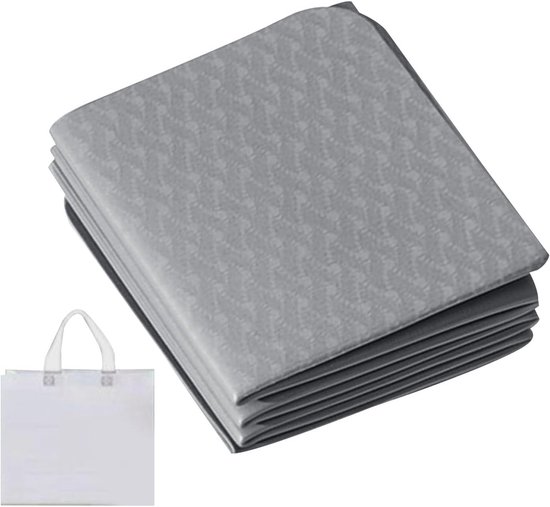 Opvouwbare yogamat - Fitnessmat antislip - Sport en training - Scheurbestendig TPE materiaal - 6 mm dik - Grijs
