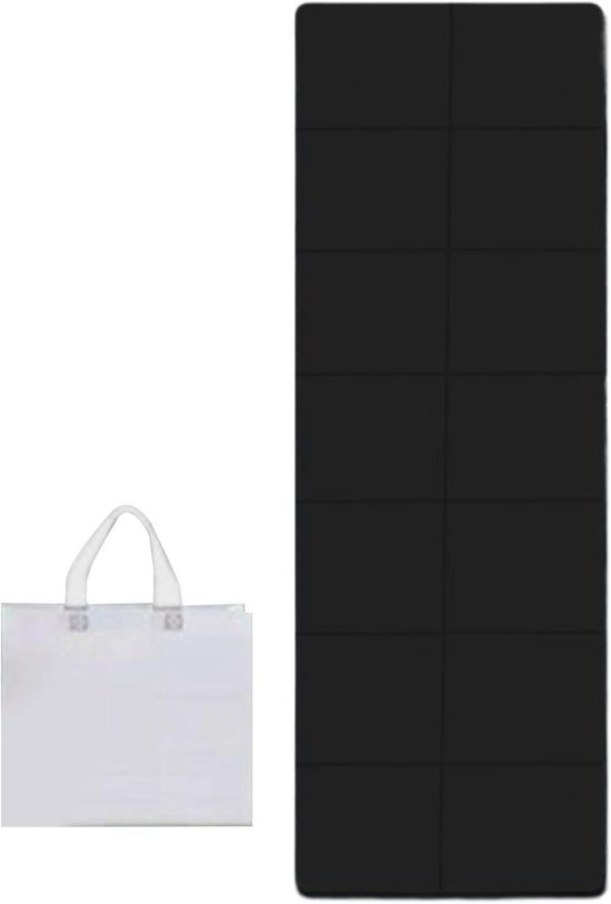 Opvouwbare Yogamat - Fitnessmat Draagbaar - Reizen en Trainen - Antislip Ontwerp - 6 mm Dik - Zwart