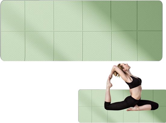 Opvouwbare Yogamat - Fitnessmat Licht - Thuis Sporten - Vochtwerend Ontwerp - 183 x 61 cm - Groen