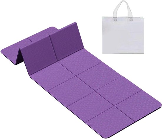 Opvouwbare Yogamat - Fitnessmat Outdoor - Comfortabel Sporten - Antislip Ontwerp - 6 mm Dik - Purper