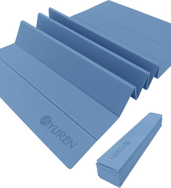 Opvouwbare Yogamat - Fitnessmat Pilates - Thuis Trainen - XXL 10mm Dik - 195x90cm - Blauw