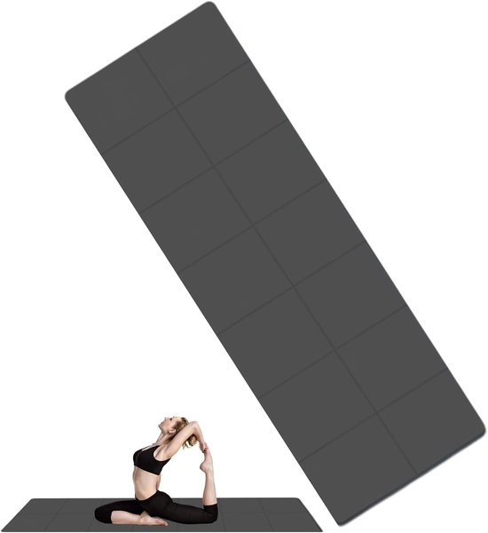 Opvouwbare Yogamat - Fitnessmat Trainingsmat - Thuis Sporten - Antislip Dubbelzijdig - 183 x 61 cm - Zwart