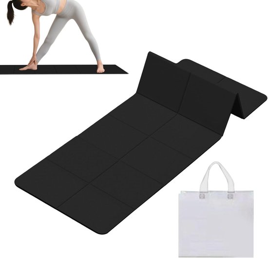 Opvouwbare Yogamat - Oefenmat Reizen - Fitness Training - Antislip Ontwerp - 6 mm dik - Zwart