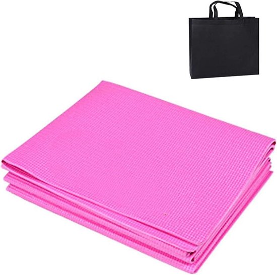 Opvouwbare Yogamat - Oefenmat Vloermat - Fitness Training - Extra Dik Antislip - 173 x 61 cm - Roze