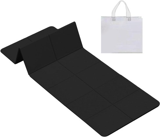 Opvouwbare Yogamat - Trainingsmat Fitness - Thuis Sporten - Antislip Oppervlak - 6 mm dik - Zwart