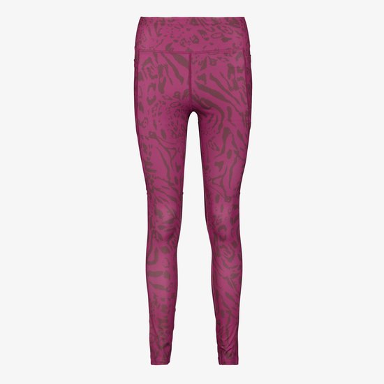 Osaga dames sportlegging met panterprint paars - Maat M van Osaga