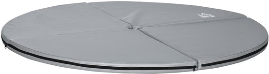 Paaldansmat-5 cm dikke ronde plastic mat voor paaldansoefeningen-gymnastiek en yoga-lichtgrijs