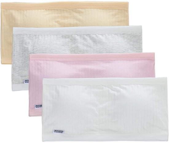 Pack van 4 Training Bras voor Meisjes - Ademend en Comfortabel, Strapless