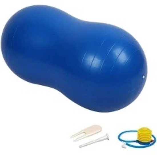 Padisport peanut yoga bal 90x45cm Blauw - zwangerschapsbal - pilates bal - oefenbal - fitnessbal - evenwichtsbal - zwangerschaps bal - yoga bal 90 cm - yoga bal blauw - yoga - fitness - blauw van Padisport