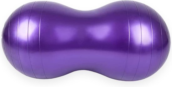 Padisport - Peanut Yoga Bal 90x45cm - zwangerschapsbal - yoga bal inclusief pomp - fitnessbal - pilates bal - yoga bal paars - yoga bal 90 cm - yoga - fitness - paars van Padisport